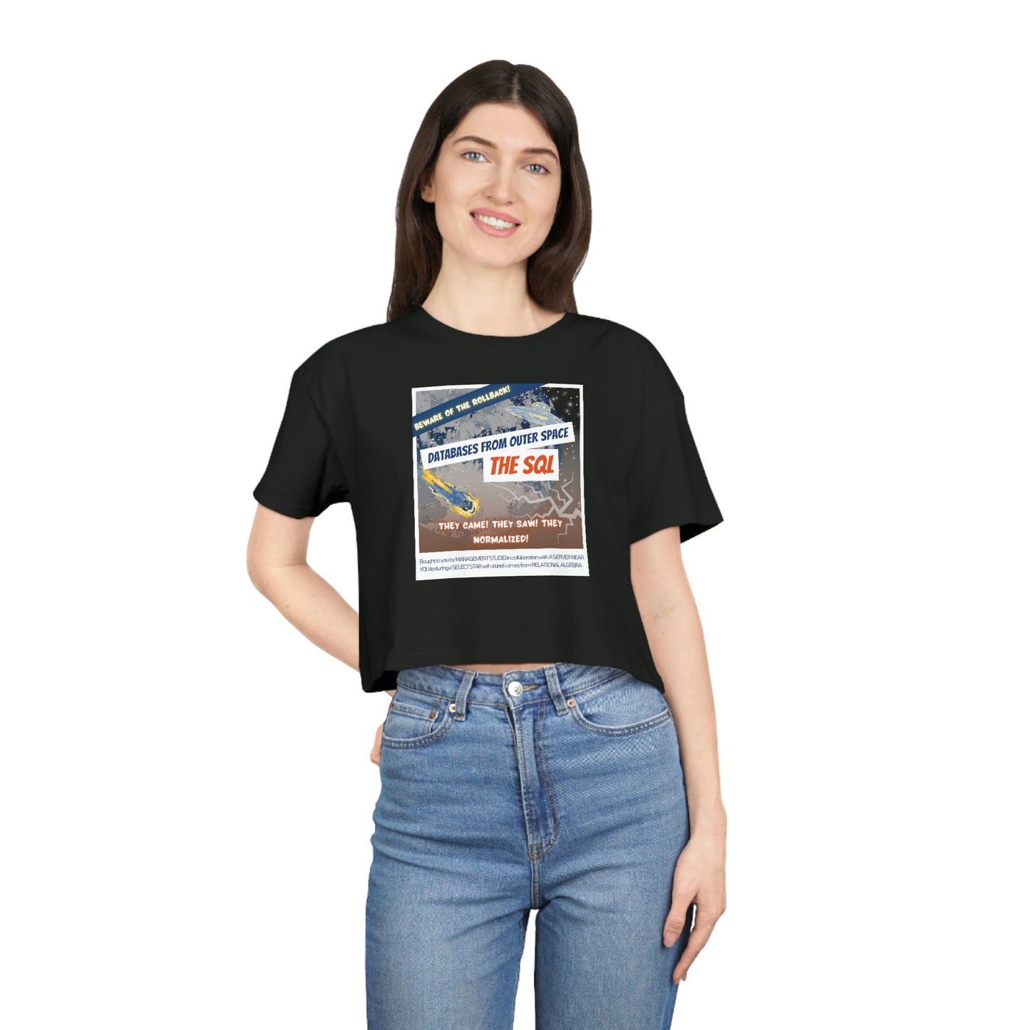 Databases From Outer Space Women's Crop Tee