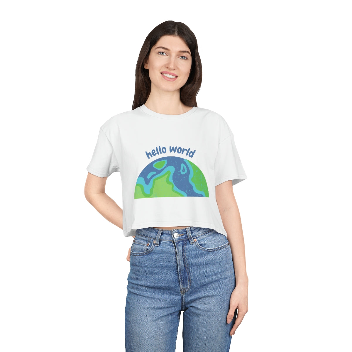 Hello World Women's Crop Tee