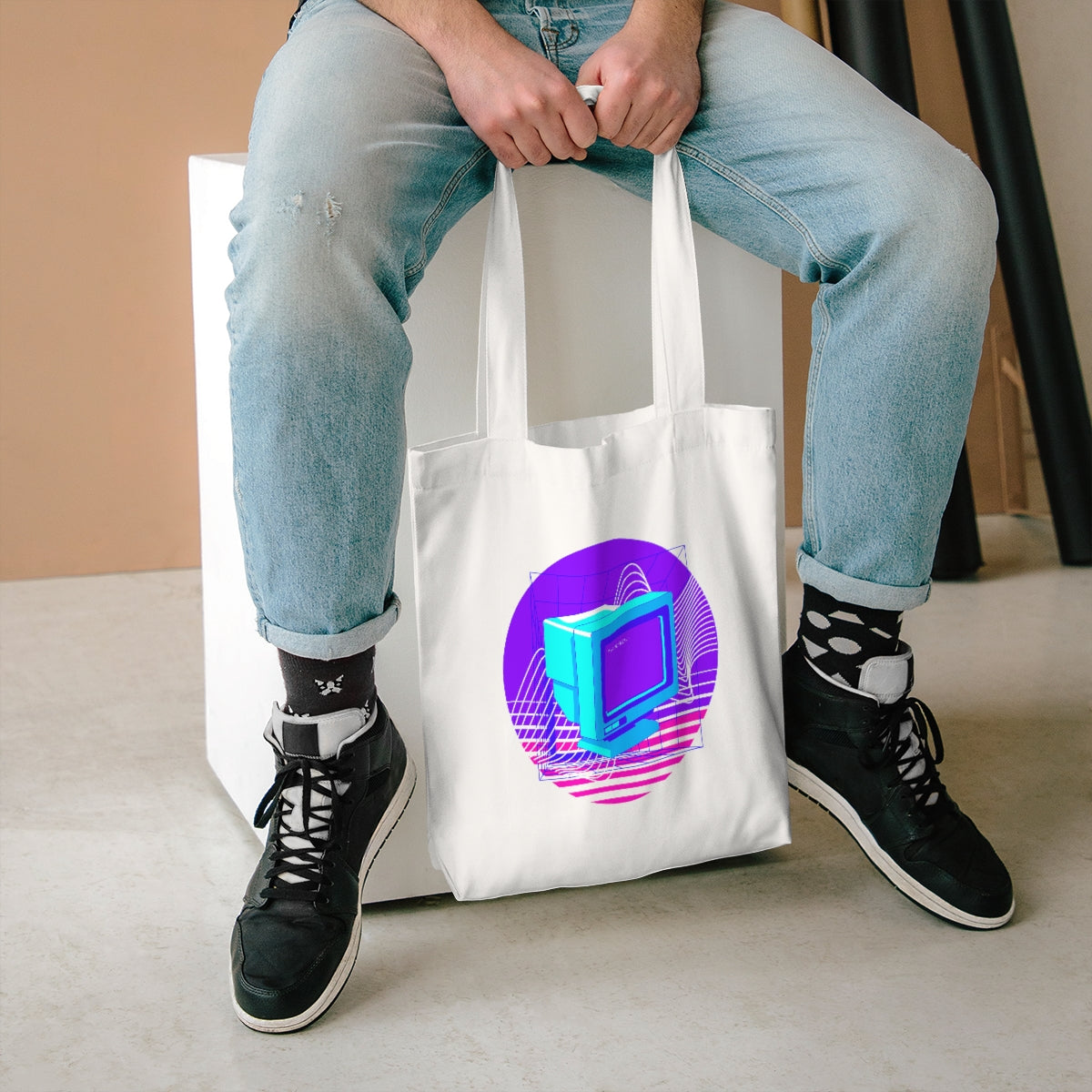 Vaporwave Cotton Tote Bag