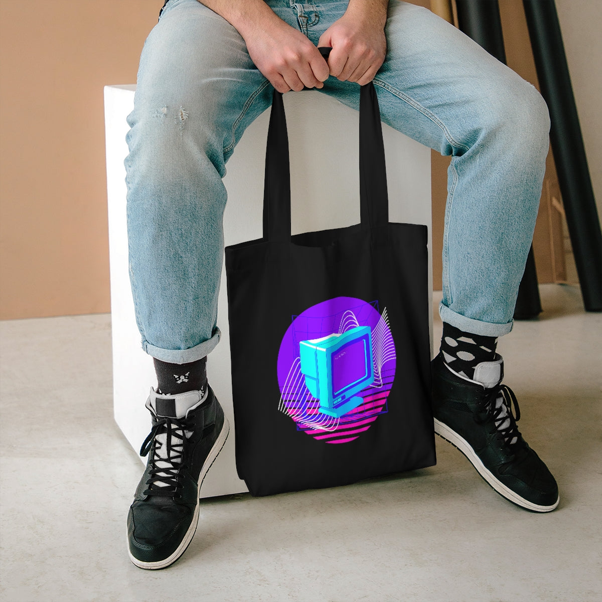 Vaporwave Cotton Tote Bag