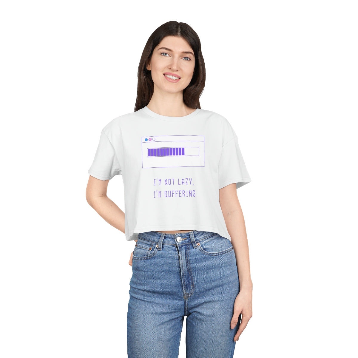 Lazy Loading Women's Crop Tee