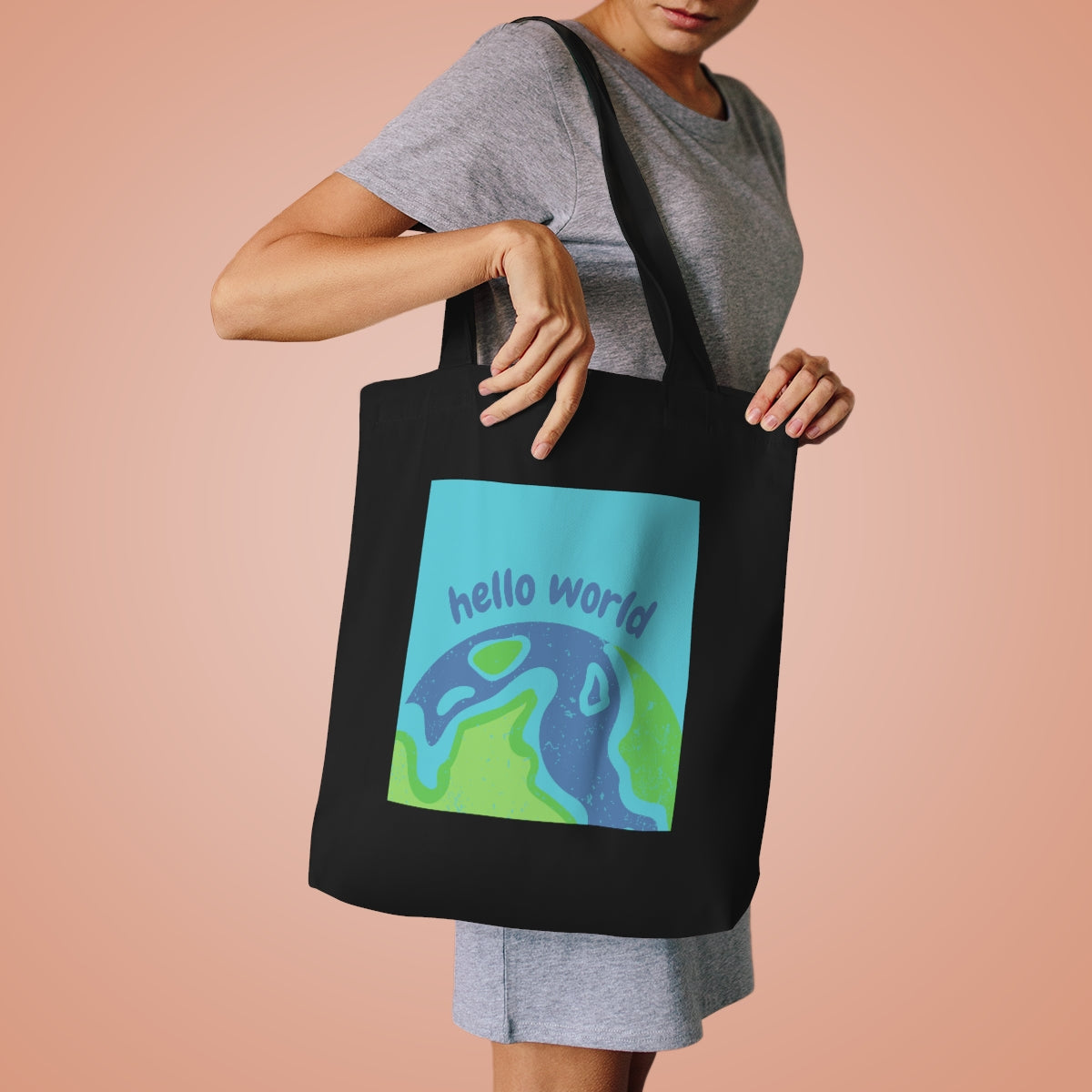 Hello World Cotton Tote Bag