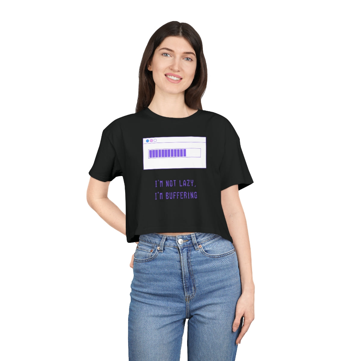 Lazy Loading Women's Crop Tee