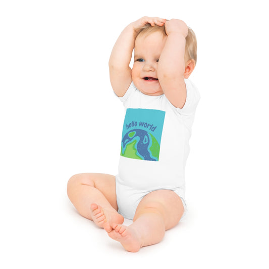 Hello World Baby Short Sleeve Bodysuit